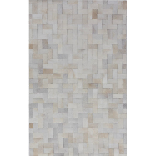 Natural Hide Rug by Exquisite Rugs in ivory, multi. Made from leather hide in a unique style.