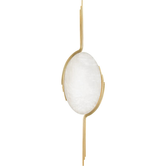 Lapis Wall Sconce by Corbett in vintage brass. Made from steel in a modern style.