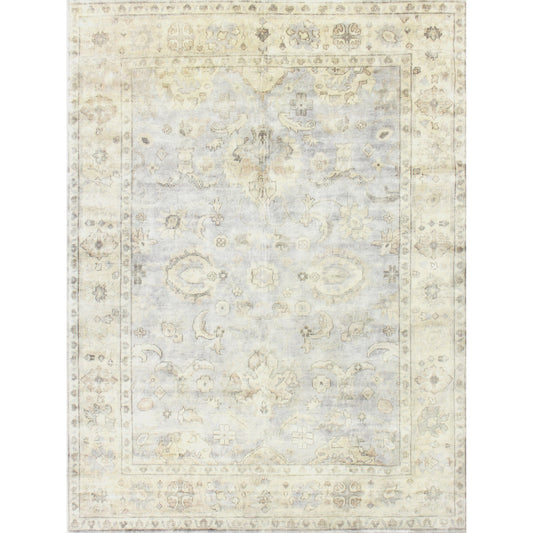 006 SI-1826970 | Primary Silo | Antique Weave Oushak 3369 Rug by Exquisite Rugs in blue, ivory. Made from new zealand wool in a unique style.