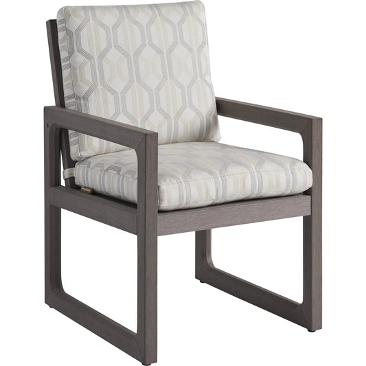 Mozambique Arm Dining Chair by Tommy Bahama Outdoor in taupe gray. Made from unique in a modern style.