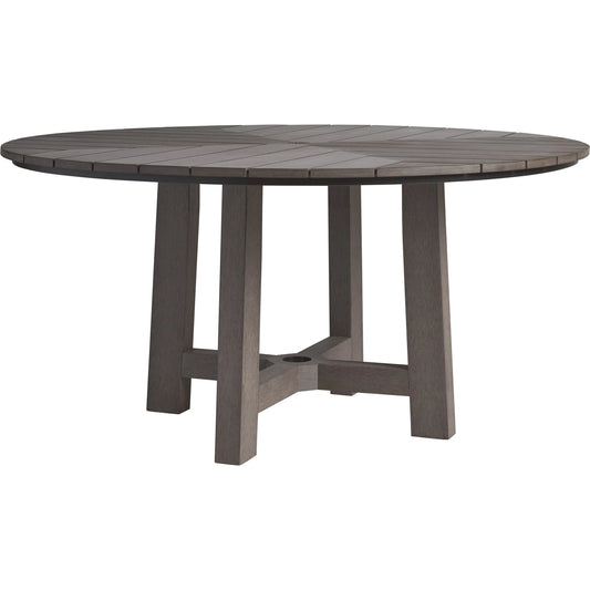 004 SI-2242645 | Primary Silo | Mozambique Round Dining Table by Tommy Bahama Outdoor in taupe gray. Made from unique in a transitional style.