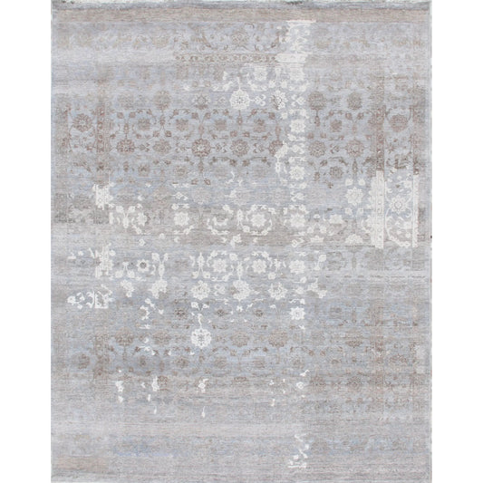Beverly Rug by Exquisite Rugs in gray, light blue. Made from wool, bamboo silk in a unique style.