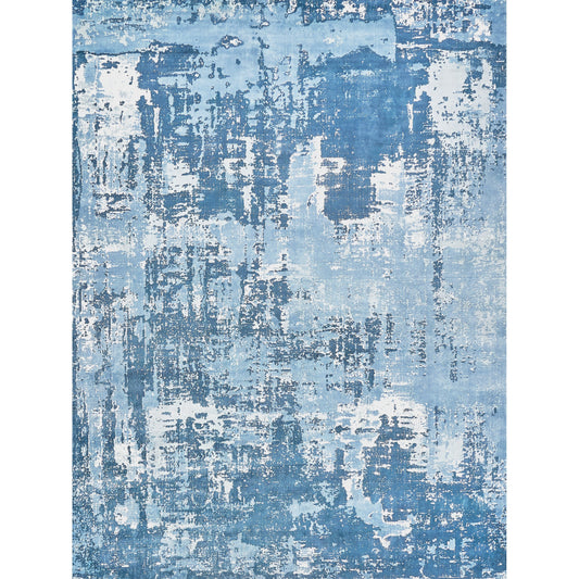 Koda Rug - Blue, Ivory by Exquisite Rugs in blue, ivory. Made from bamboo silk in a unique style.
