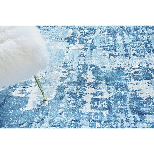 Koda Rug - Blue, Ivory by Exquisite Rugs in blue, ivory. Made from bamboo silk in a unique style.