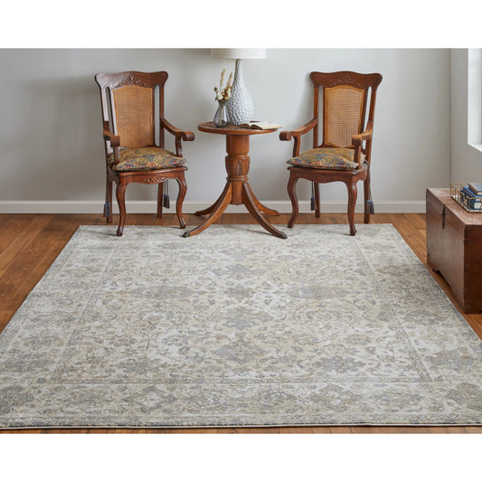Celene Traditional Bordered Rug - 39L0F by Feizy in ivory, tan, gray. Made from viscose, polyester in a unique style.