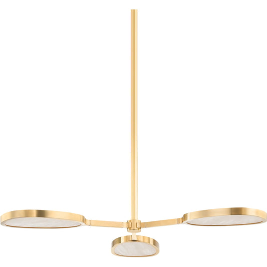 Patras Semi Flush by Corbett. Made from brass in a modern style.