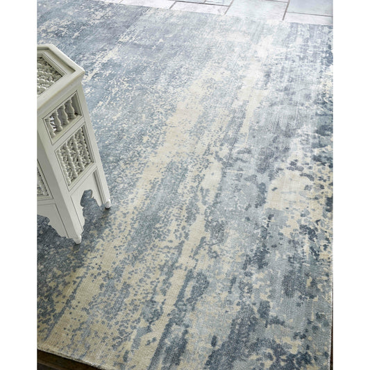 Koda 3393 Rug by Exquisite Rugs in light blue. Made from bamboo silk in a unique style.