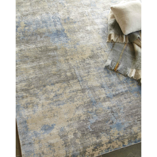 Koda 3394 Rug by Exquisite Rugs in blue, gray. Made from bamboo silk in a unique style.