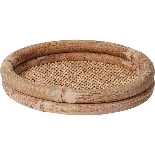Remmington Tray by Accent Decor in tan. Made from natural fibers in a cottage & farmhouse style.
