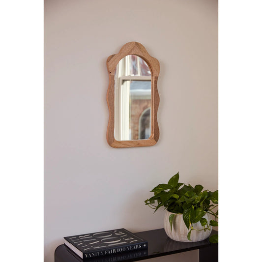 Madrid Mirror by Accent Decor in natural. Made from wood in a modern style.