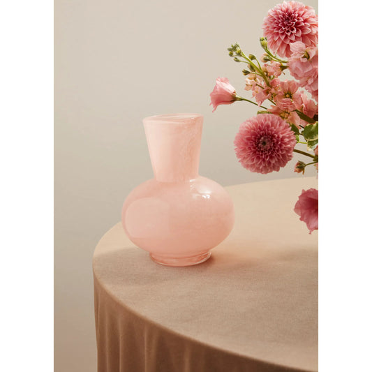Avonlea Vase by Accent Decor in light-pink. Made from glass in a modern style.