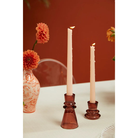 Sumba Candleholder (Set of 6) by Accent Decor in brown. Made from glass in a modern style.