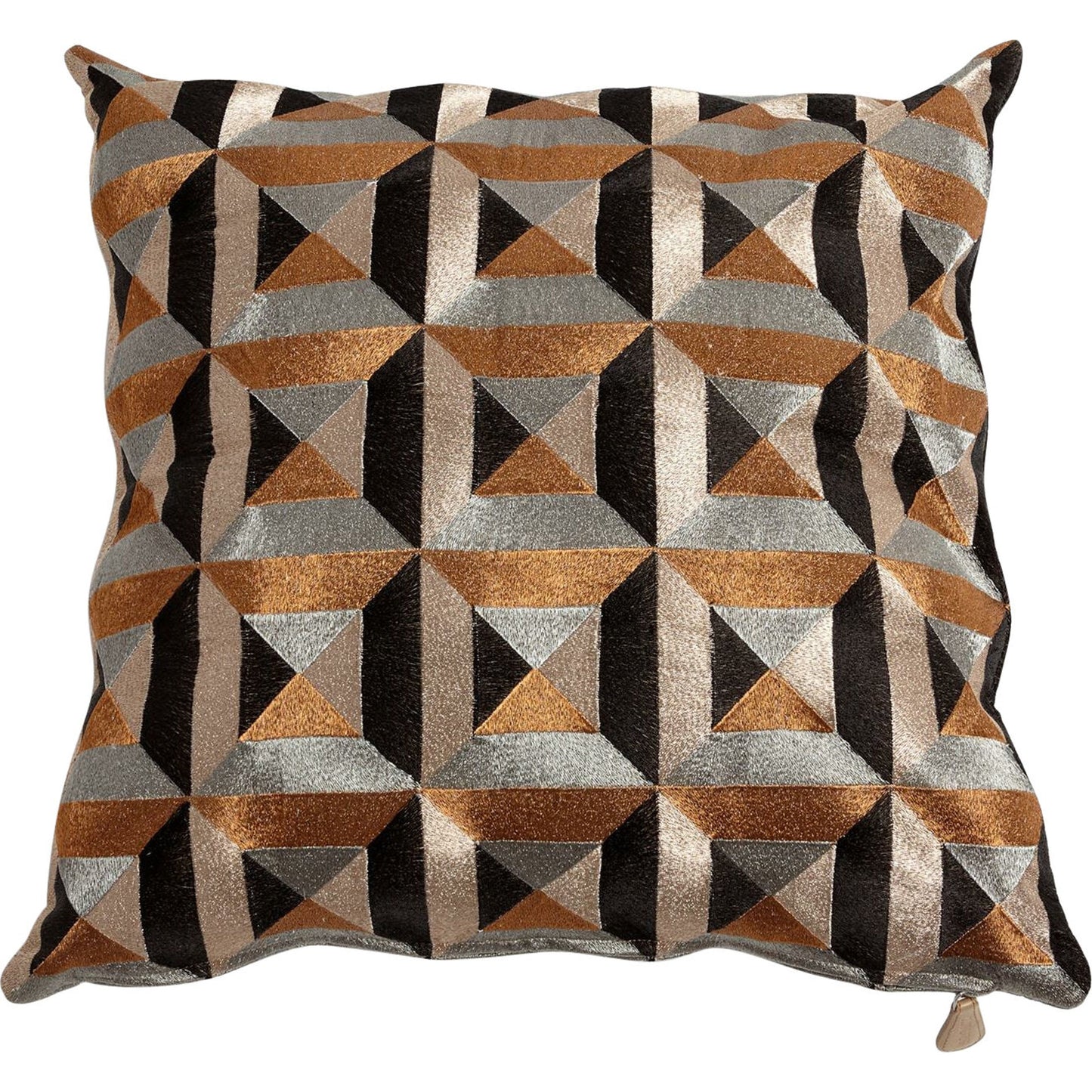 005 SR-893370 | Unknown | Triangle Marquetry Pillow by Global Views in natural. Made from cotton sheeting in a modern style.