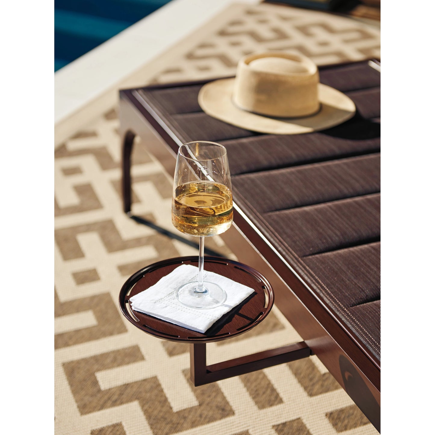 002 SI-1962925 | Additional Silo | Abaco Chaise Lounge by Tommy Bahama Outdoor in dark mocha and english walnut. Made from unique in a transitional style.