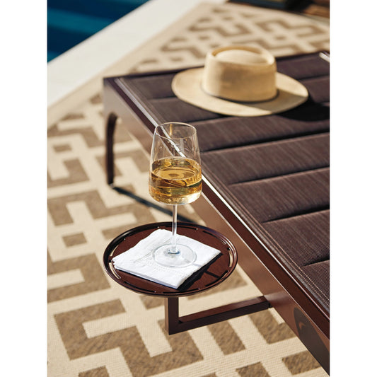 Abaco Chaise Lounge by Tommy Bahama Outdoor in dark mocha and english walnut. Made from unique in a transitional style.