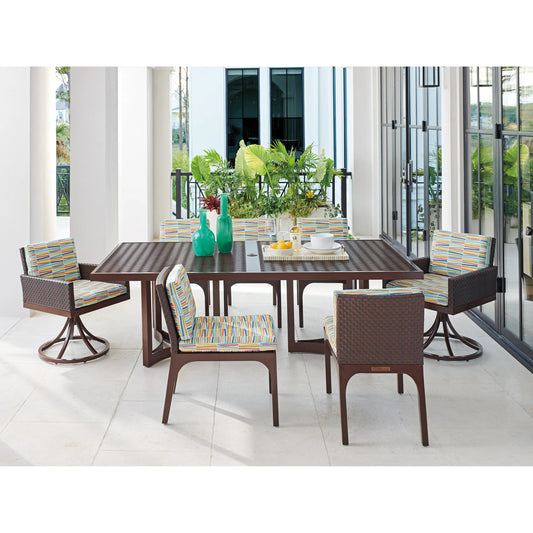 Abaco Rectangular Dining Table by Tommy Bahama Outdoor in english walnut. Made from unique in a modern style.