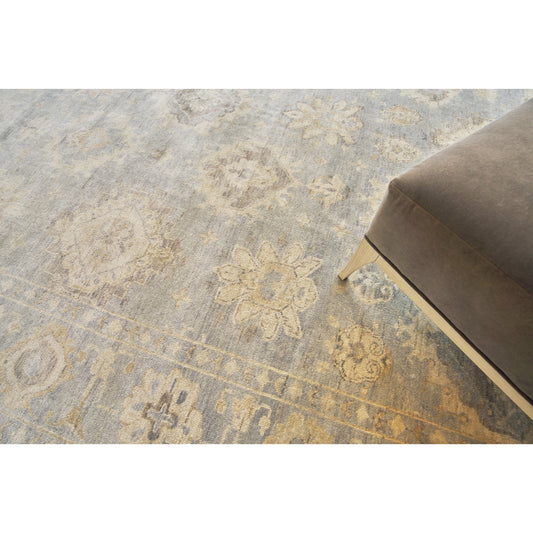 Antique Weave Oushak Rug - Light Blue by Exquisite Rugs in light blue. Made from new zealand wool in a unique style.