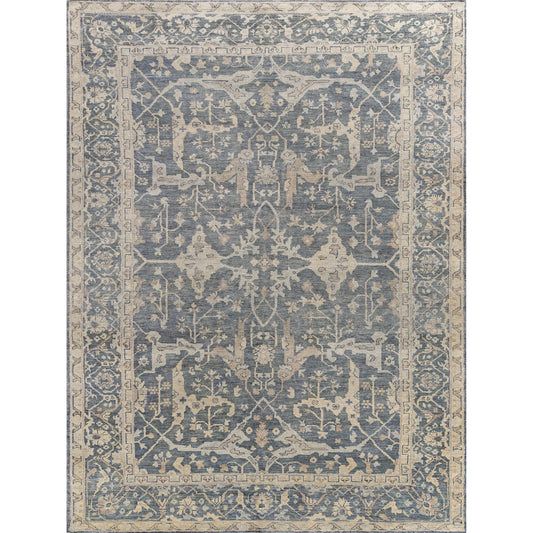 001 SI-2101227,SI-2293634 | Primary Silo | Antique Weave Oushak Rug III by Exquisite Rugs in blue. Made from new zealand wool in a unique style.