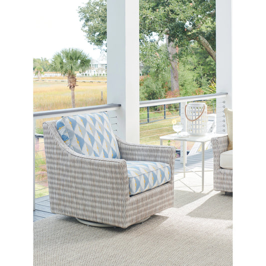 Seabrook Swivel Glider Chair by Tommy Bahama Outdoor in oyster white. Made from unique in a modern style.
