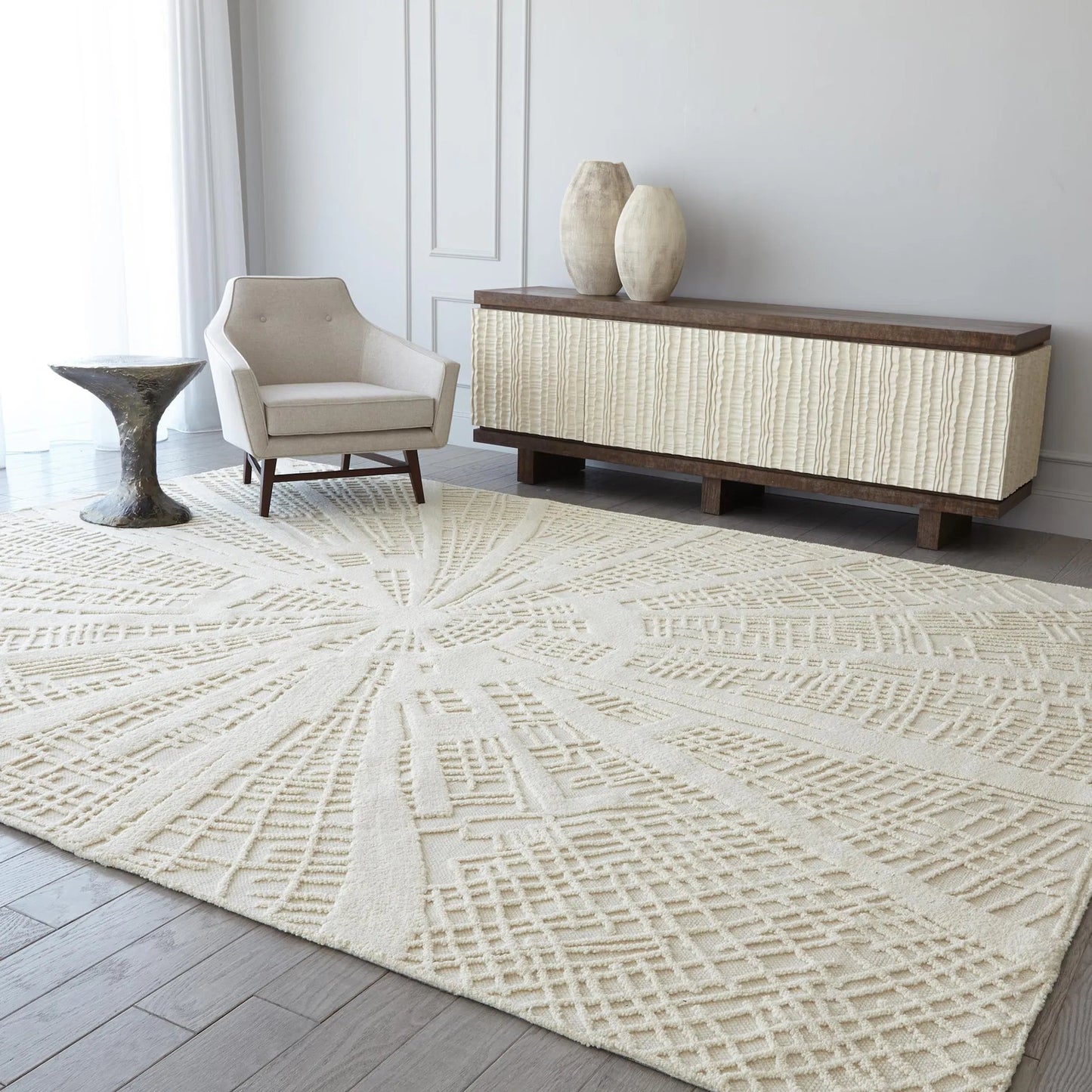006 SI-2445853,SI-2445854,SI-2445855 | Additional Silo | Vortex Rug by Global Views. Made from 100% wool, 100% cotton backing in a unique style.