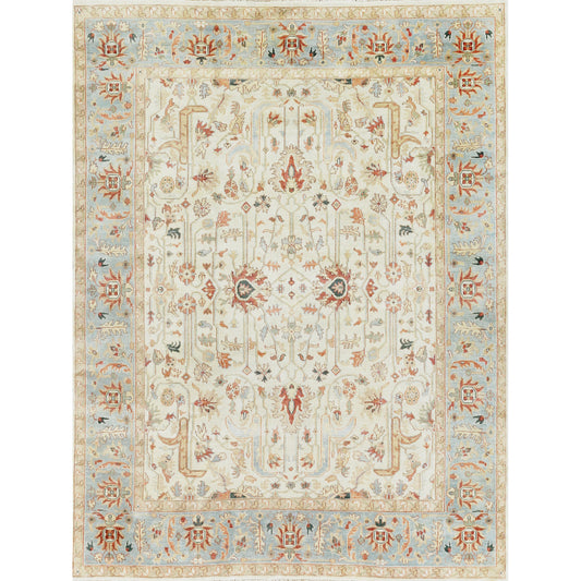 002 SI-1827082 | Primary Silo | Antique Weave Serapi 3447 Rug by Exquisite Rugs in ivory, light blue. Made from new zealand wool in a unique style.