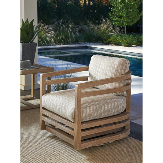 Stillwater Cove Swivel Lounge Chair by Tommy Bahama Outdoor in light taupe, ivory cerusing. Made from unique in a modern style.