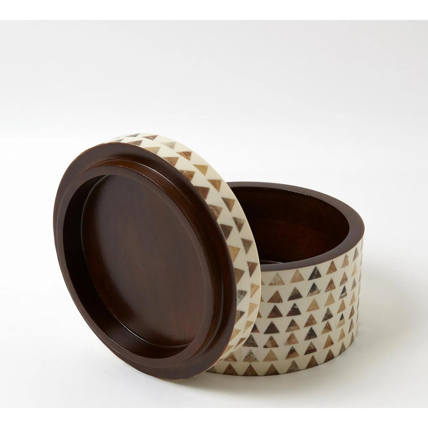005 SR-702230,SR-702231 | Unknown | Triangle Round Stripe Box by Global Views. Made from mdf in a eclectic & global style.