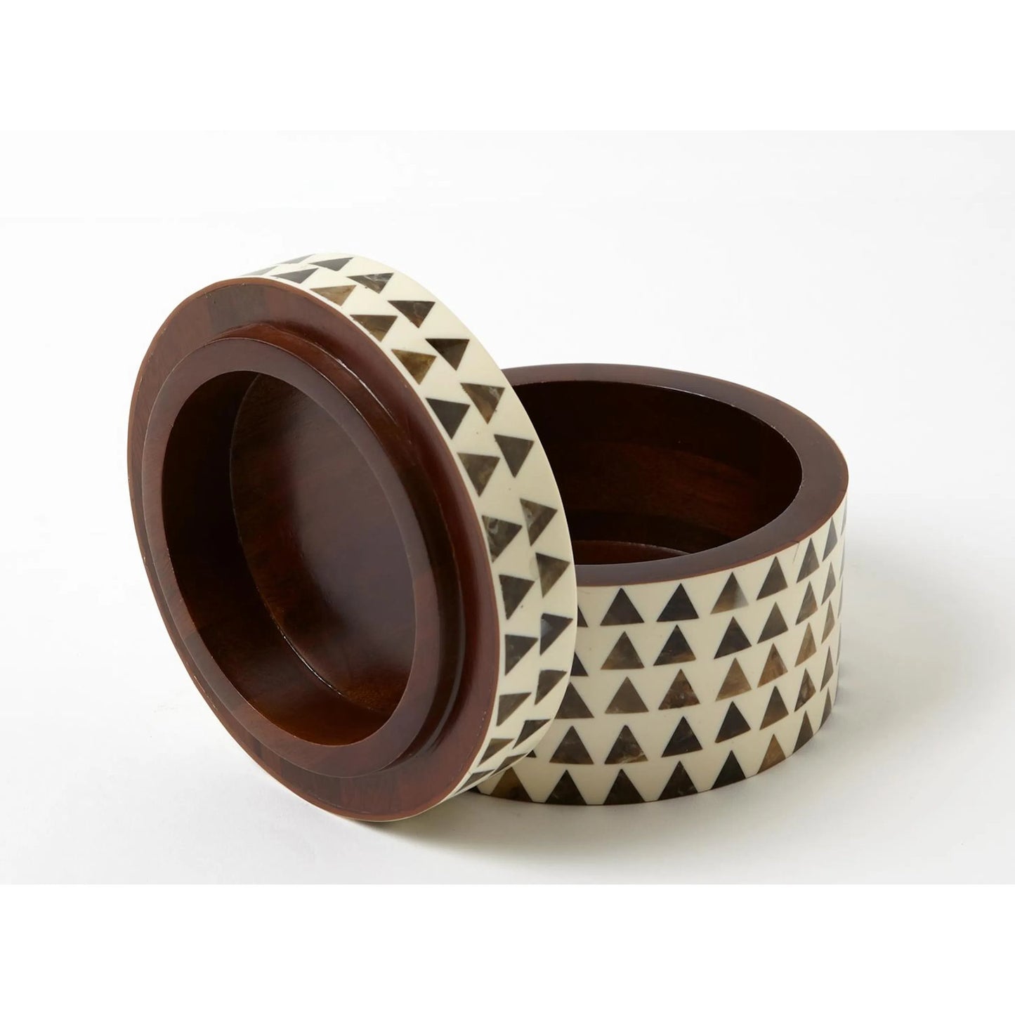 007 SR-702230,SR-702231 | Unknown | Triangle Round Stripe Box by Global Views. Made from mdf in a eclectic & global style.