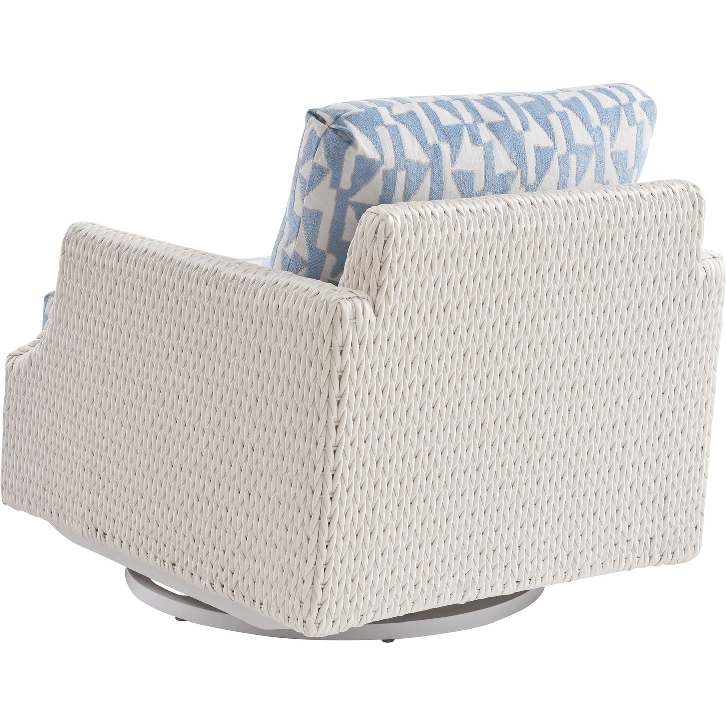 002 SI-2013314 | Additional Silo | Ocean Breeze Promenade Swivel Glider Lounge Chair by Tommy Bahama Outdoor in pearl white. Made from unique in a coastal style.