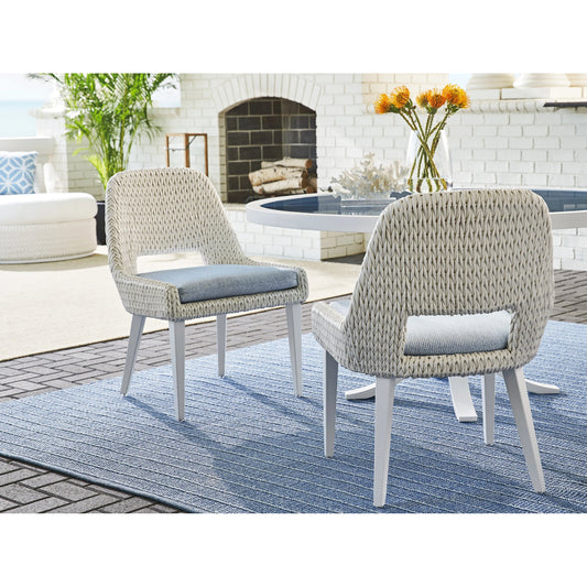 Ocean Breeze Promenade Occasional Dining Chair by Tommy Bahama Outdoor in pearl white. Made from unique in a coastal style.