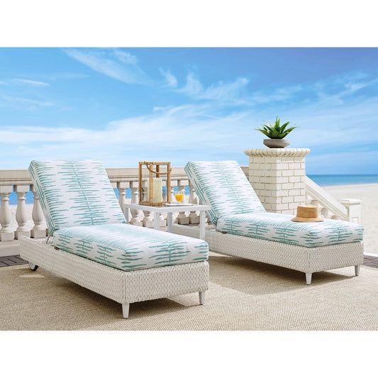 Ocean Breeze Promenade Pattern Chaise by Tommy Bahama Outdoor in pearl white. Made from unique in a modern style.