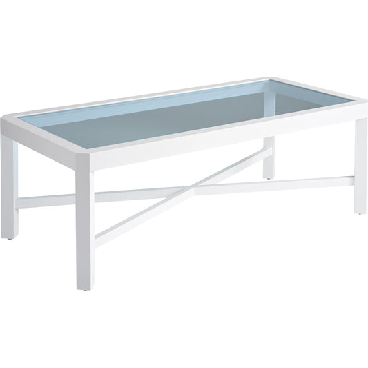 001 SI-2013332 | Primary Silo | Ocean Breeze Promenade Rectangular Cocktail Table by Tommy Bahama Outdoor in white. Made from unique in a coastal style.