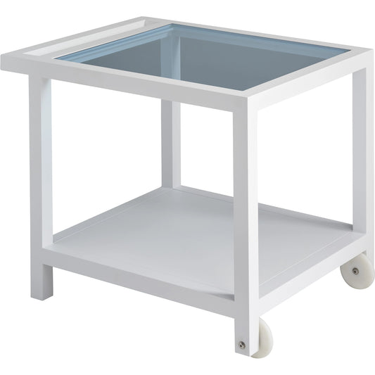 001 SI-2013335 | Primary Silo | Ocean Breeze Promenade Serving End Table by Tommy Bahama Outdoor in white. Made from unique in a coastal style.