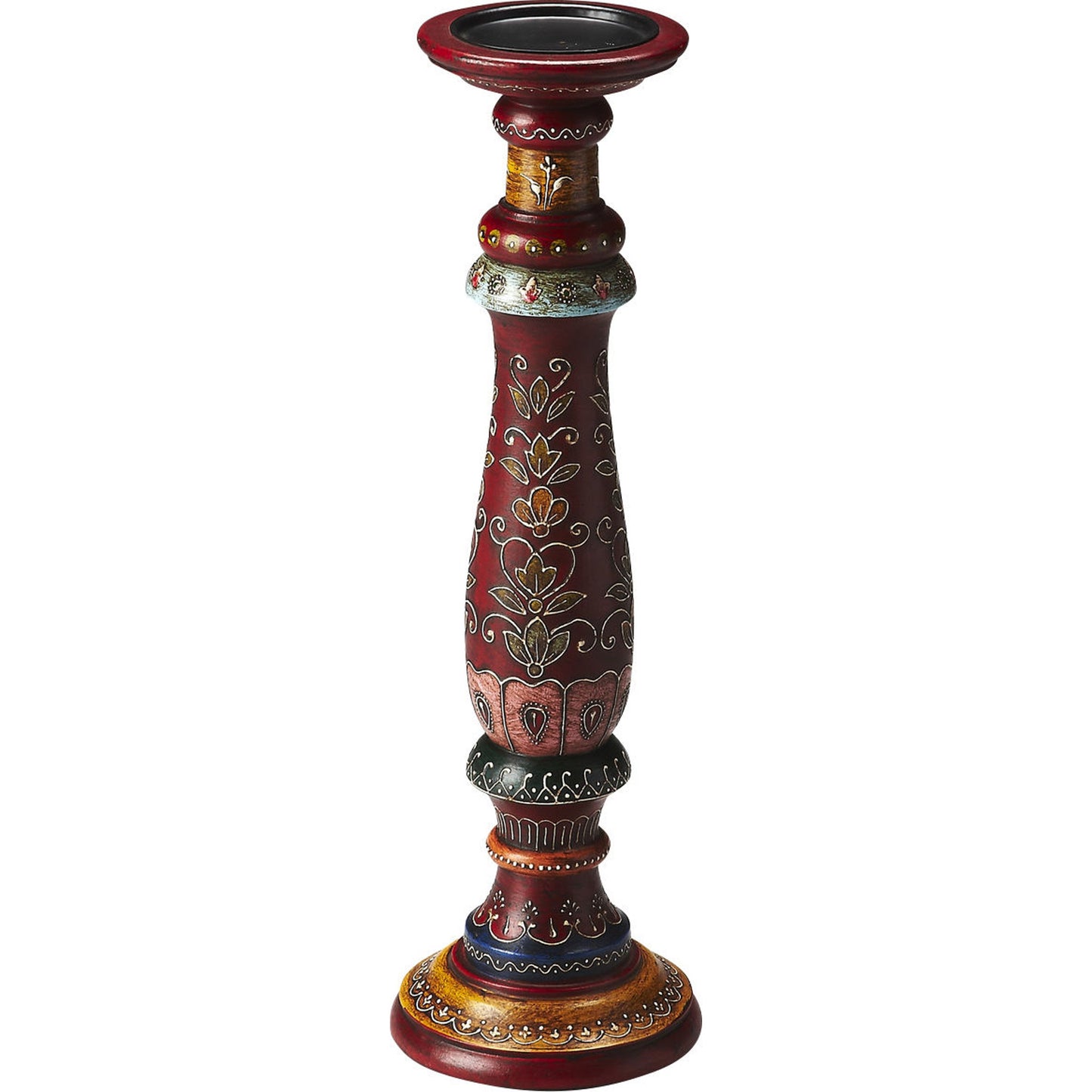 001 O-BUTLER-3464016 | Additional Silo | Hand Painted Candle Holder by Butler Specialty Company in red and hors d'oeuvres. Made from wood products, resin in a traditional style.