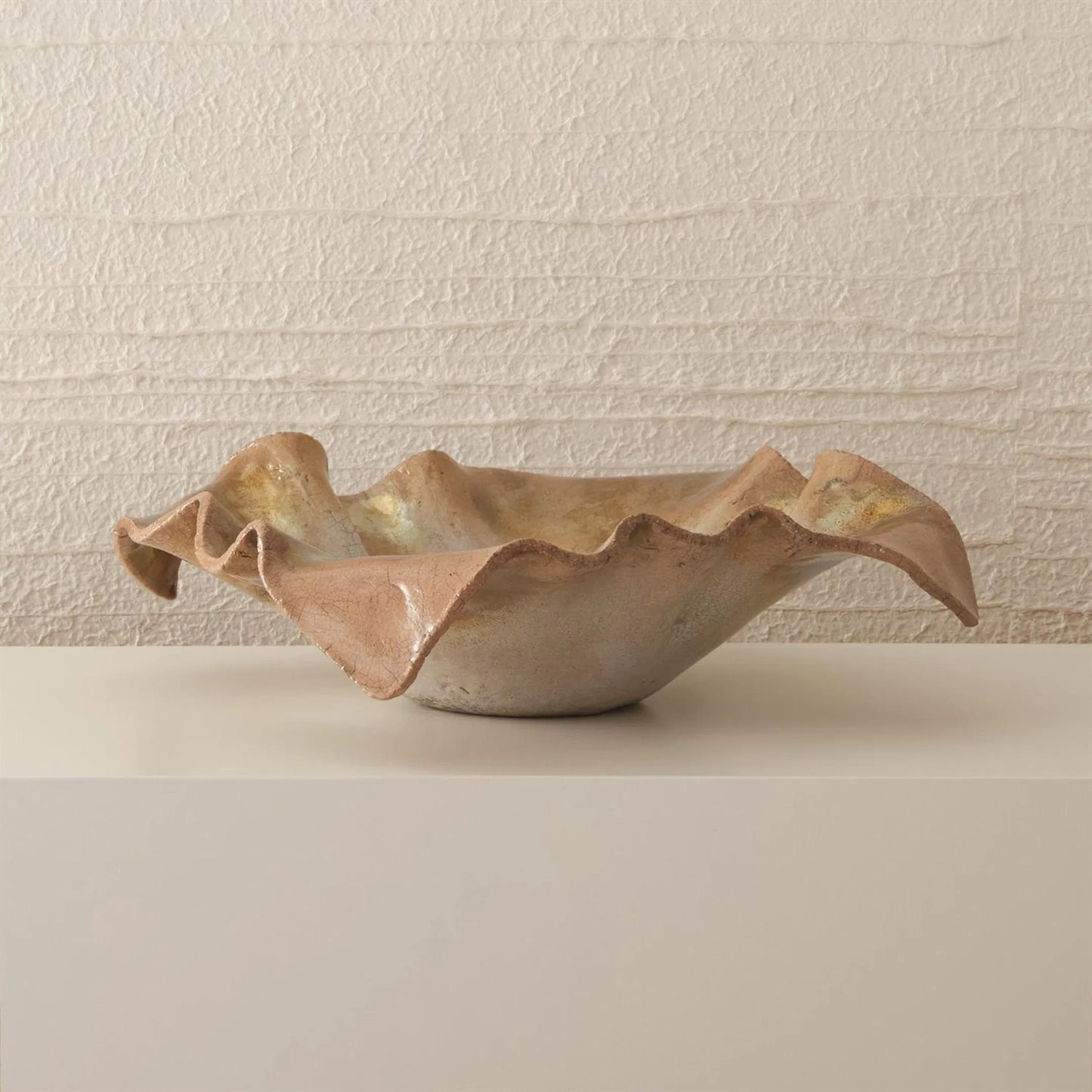 010 SR-827752 | Unknown | Folded Ripple Bowl by Global Views in raku. Made from ceramic in a eclectic & global style.