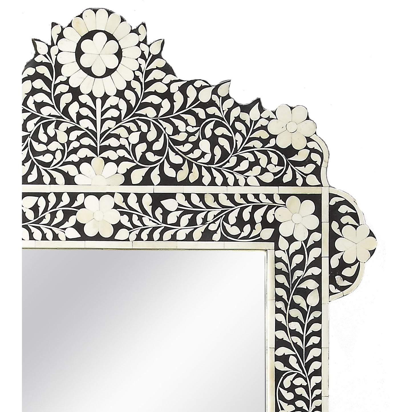 003 O-BUTLER-3481318 | Additional Silo | Vivienne Wall Mirror II by Butler Specialty Company in black and black bone inlay. Made from select wood solids, mdf, resin, bone inlay in a modern style.