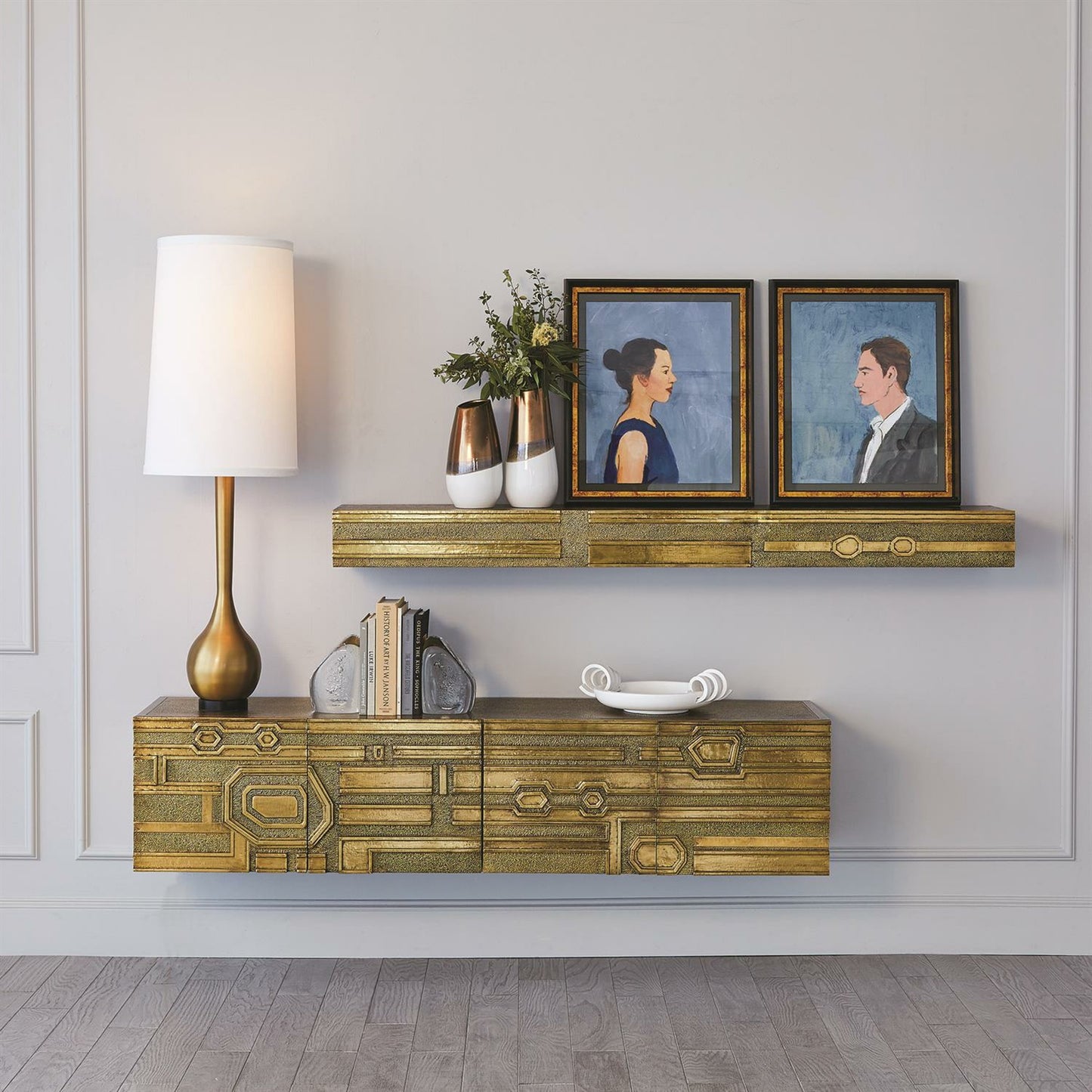 008 SR-827606 | Lifestyle | Abstract Block Floating Shelf by Global Views. Made from unique in a modern style.