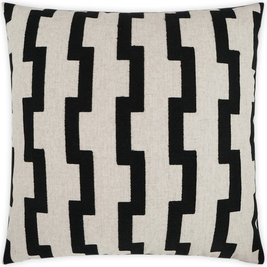 Steps by DV Kap Home in black. Made from 90% polyester, 10% linen, embroidery: 100% acrylic in a modern style.