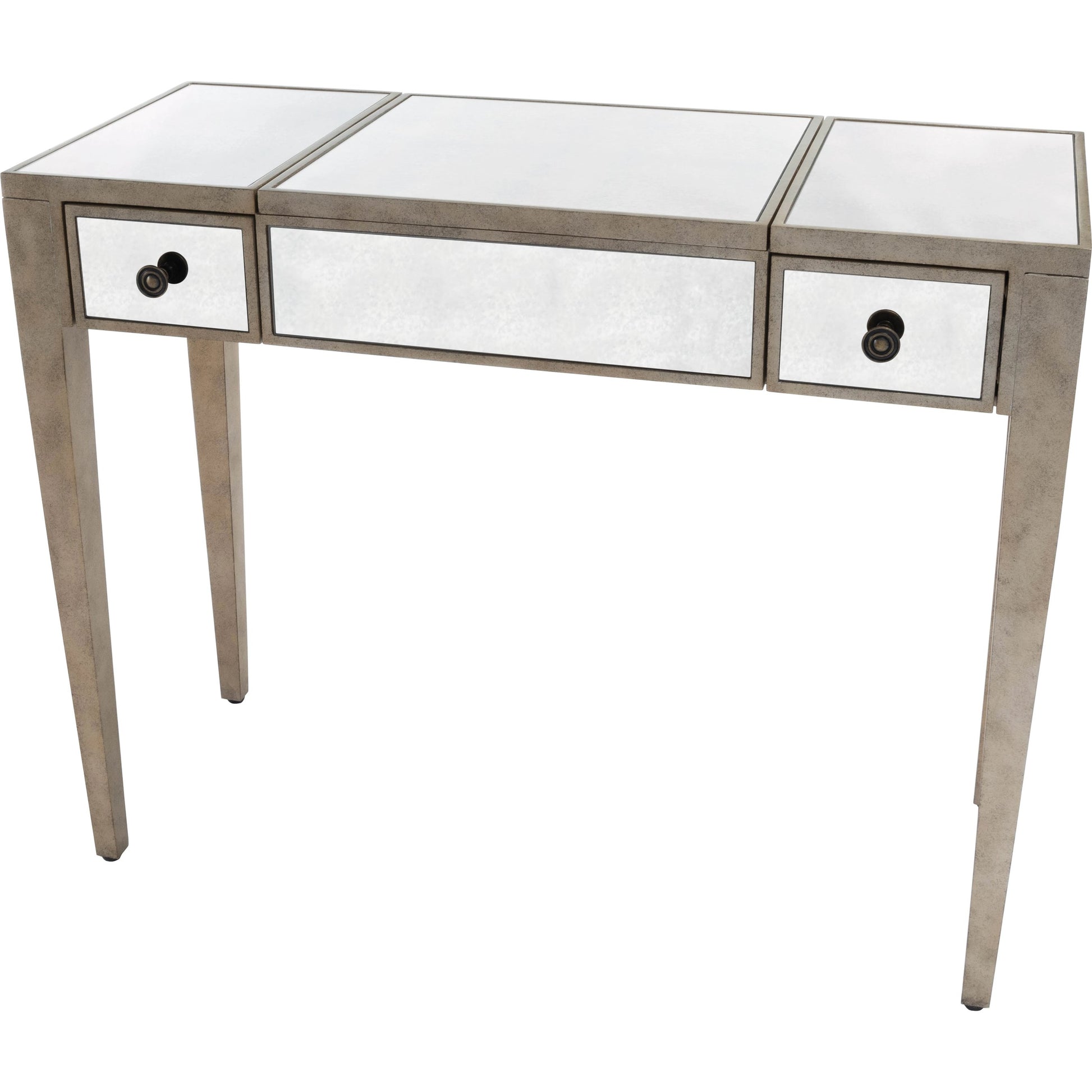 Constance Mirrored Vanity by Butler Specialty Company in silver and mirror. Made from poplar solids, mdf in a transitional style.