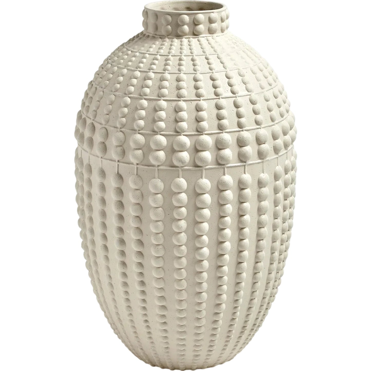 001 SR-827884 | Primary Silo | Nail Head Vase by Global Views in rustic white. Made from ceramic in a coastal style.