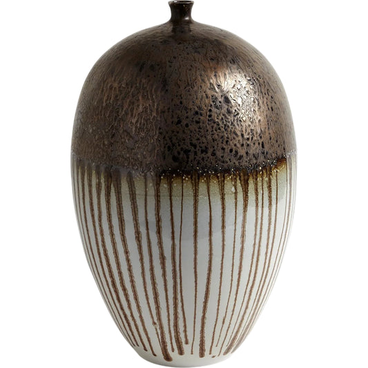 Reactive Bronze Stripe Vessel by Global Views. Made from porcelain in a eclectic & global style.