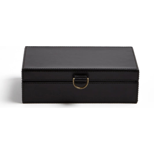 Marbled Leather D Ring Box by Global Views. Made from unique in a transitional style.