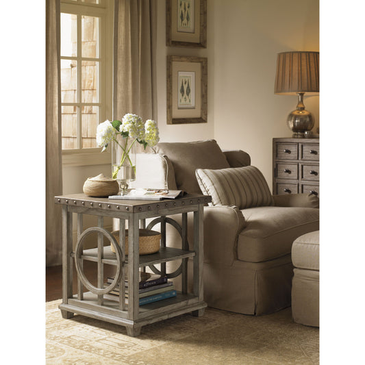 Wyatt Lamp Table by Lexington. Made from unique in a rustic style.