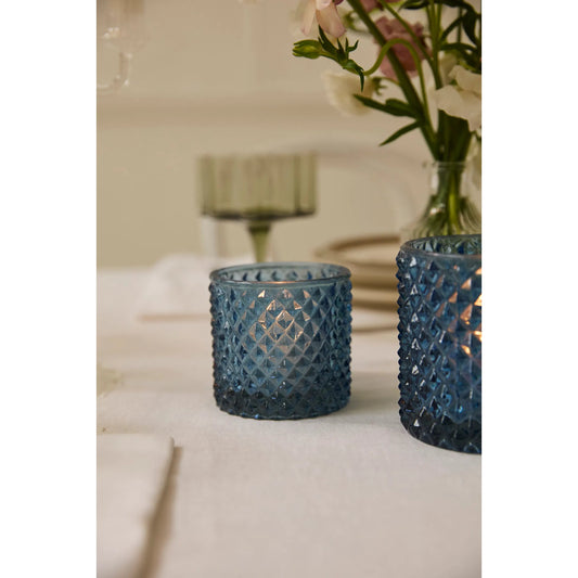 Florentine Votive 6 (Set of 6) by Accent Decor in blue. Made from glass in a modern style.