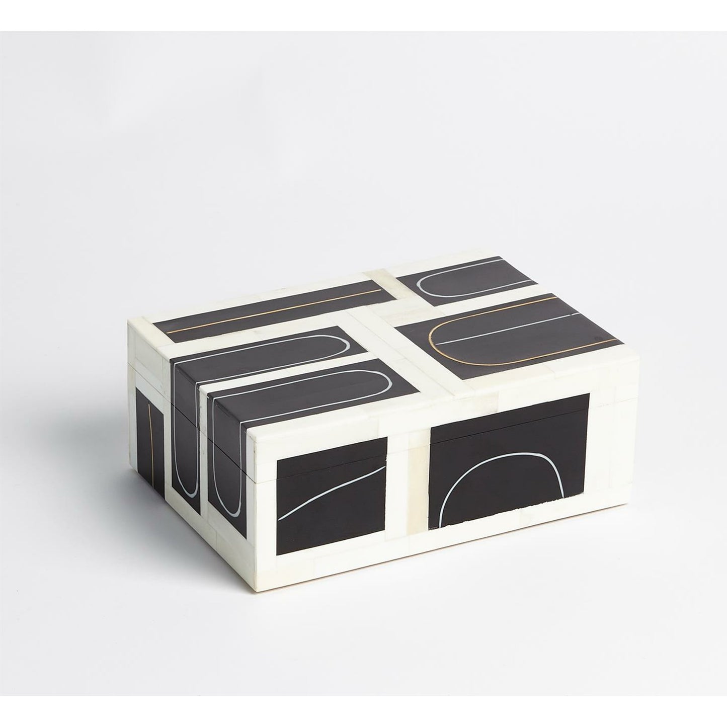 014 SR-827663,SR-827664 | Additional Silo | Brass Loop Box by Global Views. Made from mdf, brass, bone, resin in a modern style.