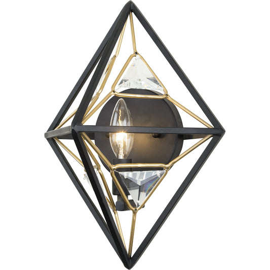 001 SI-1991478 | Primary Silo | Marcia Wall Sconce by Varaluz in matte black/french gold. Made from unique in a modern style.