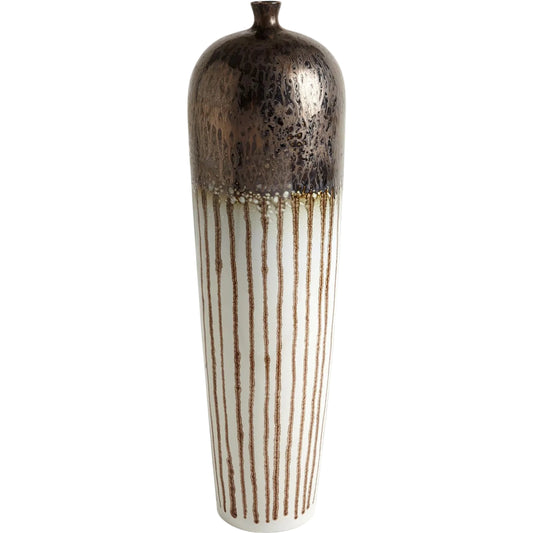 Reactive Bronze Stripe Vessel by Global Views. Made from porcelain in a eclectic & global style.