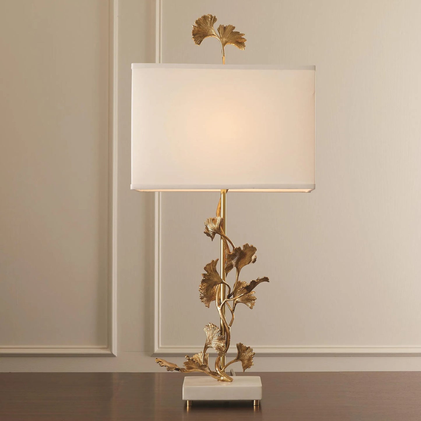 006 SR-827783 | Lifestyle | Ginkgo Table Lamp by Global Views. Made from unique in a transitional style.