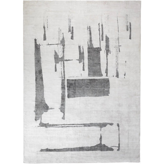 Edifice Rug by Global Views in cream, charcoal. Made from 80% viscose, 20% cotton (backing) in a unique style.