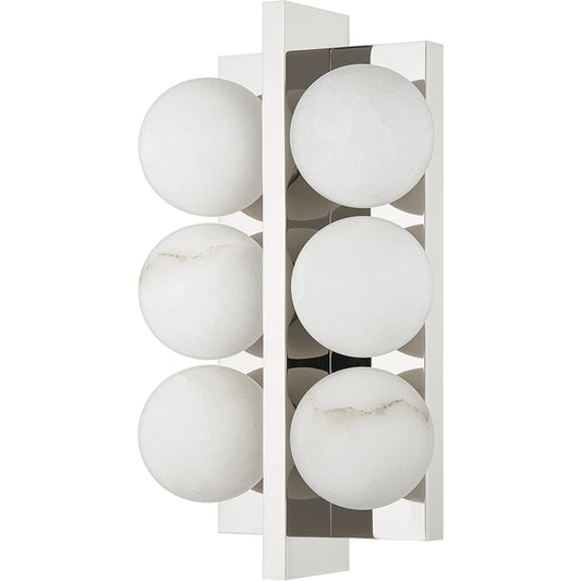 Emille 6 Light Sconce by Corbett. Made from brass in a modern style.